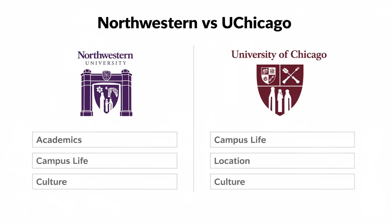 Northwestern University and University of Chicago side-by-side comparison