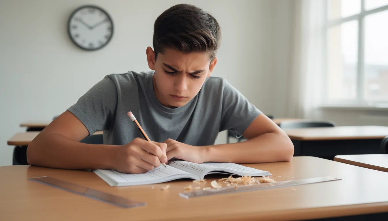 Student taking the AP English Literature exam