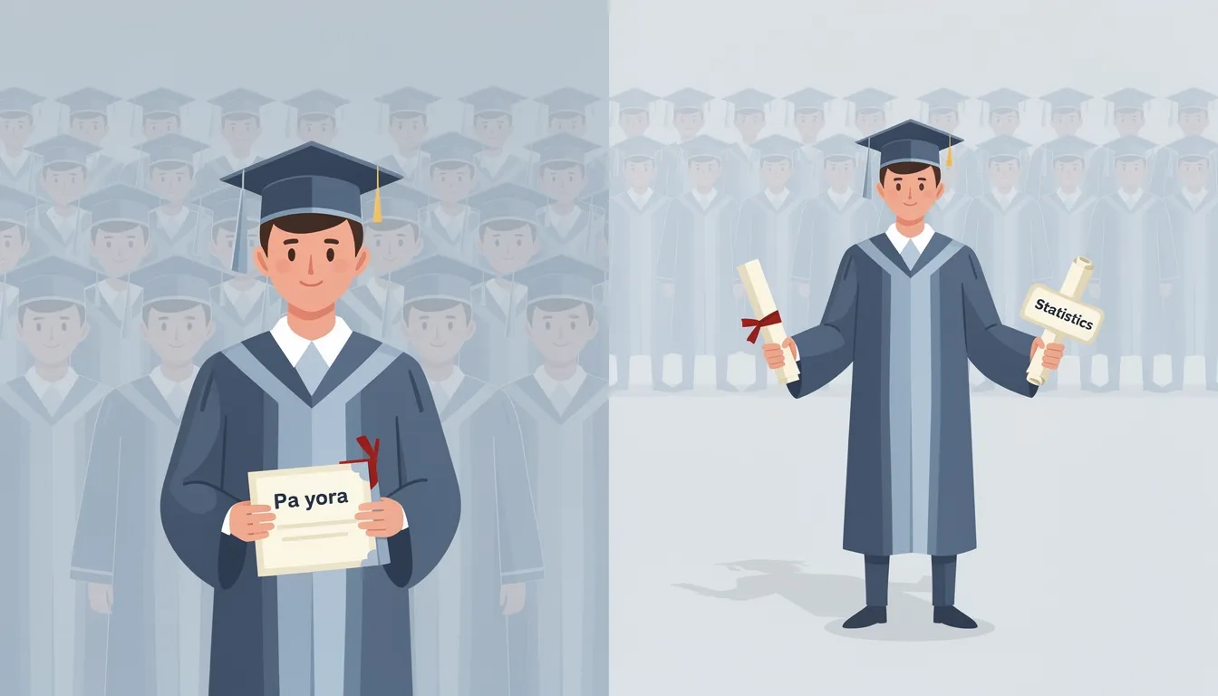 CS graduate standing out from the crowd by holding an additional minor degree scroll