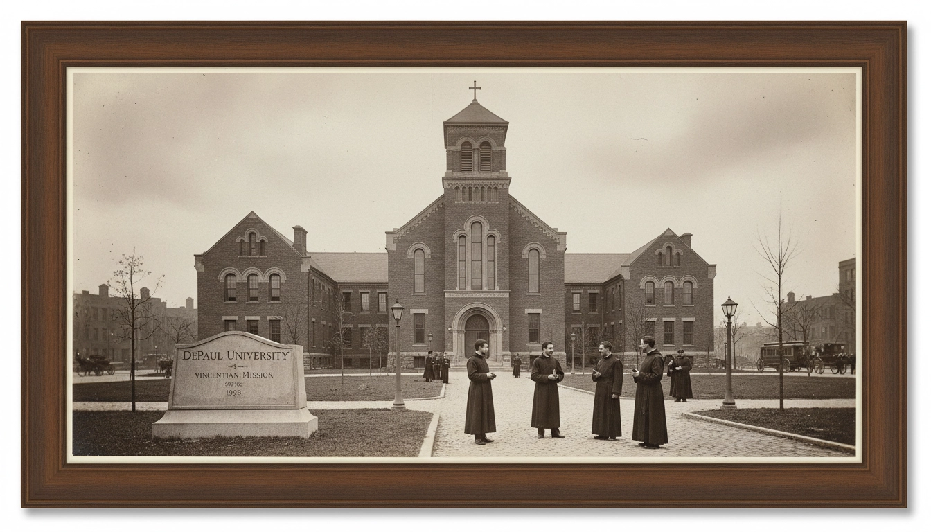 Historic DePaul University campus in the early 1900s