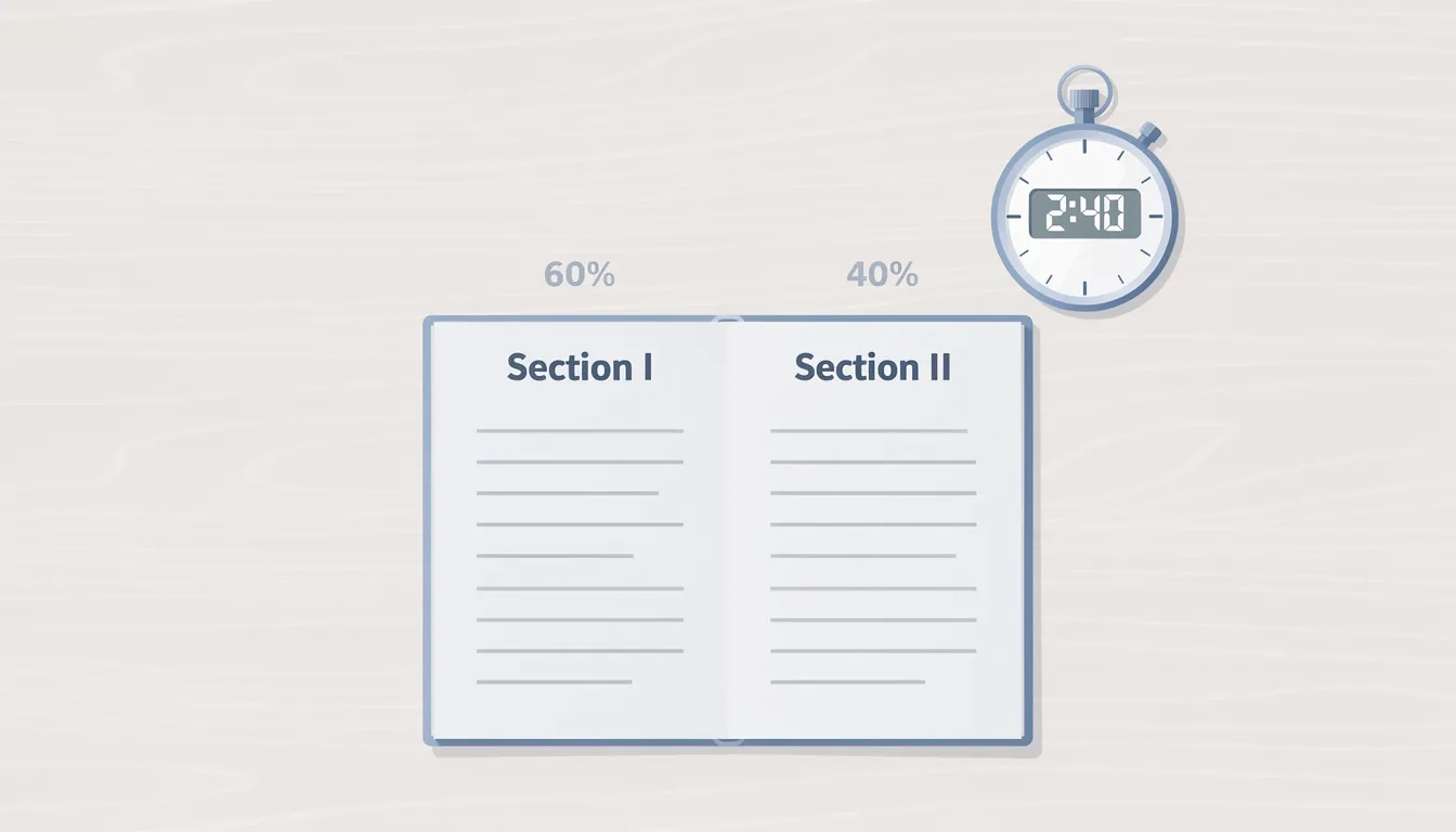 AP Environmental Science exam structure overview showing two sections and time breakdown