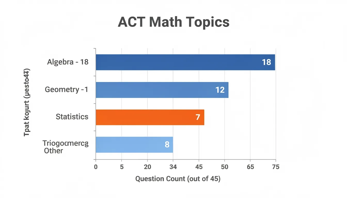 Bar chart showing ACT Math question distribution by topic, with trigonometry highlighted