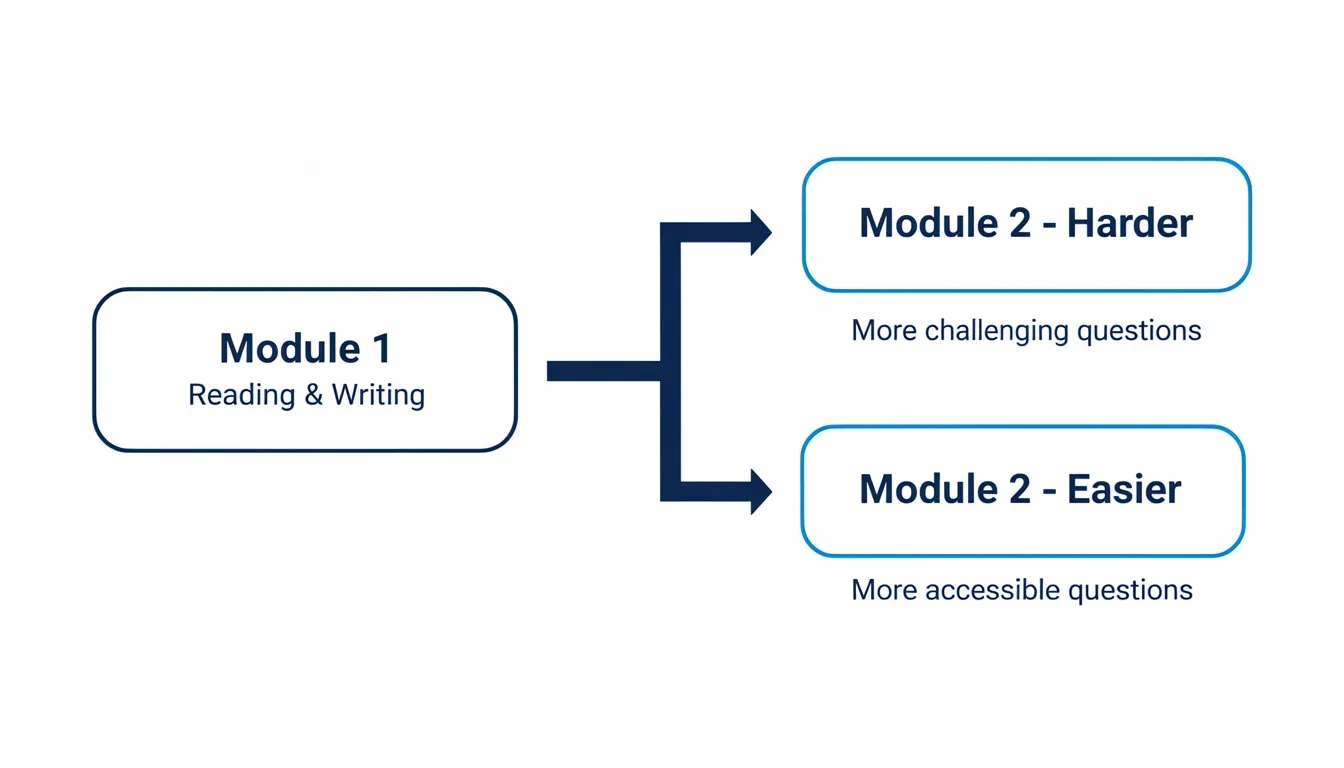 Diagram showing how the digital SAT adaptive two-module structure works