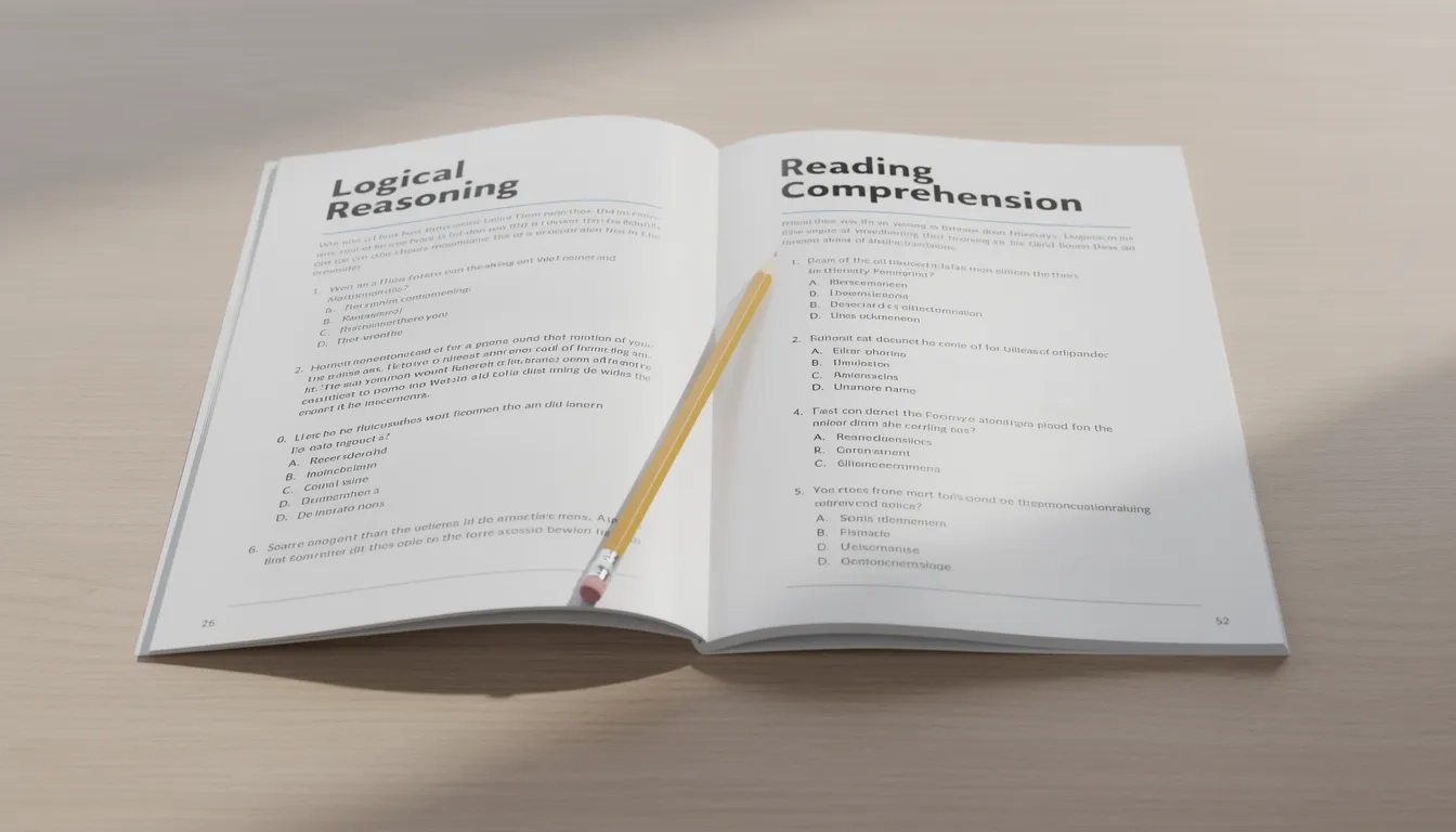 LSAT test booklet showing the two-section format in 2026