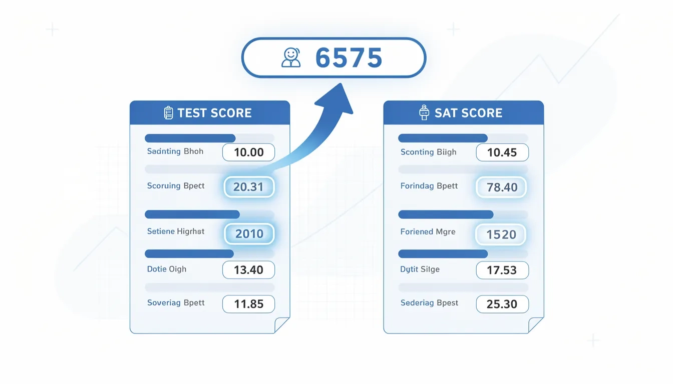 Diagram showing how superscoring combines best section scores from multiple SAT sittings