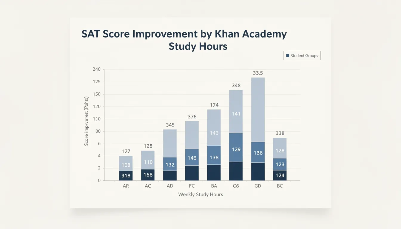 Chart showing SAT score improvements based on hours of Khan Academy practice