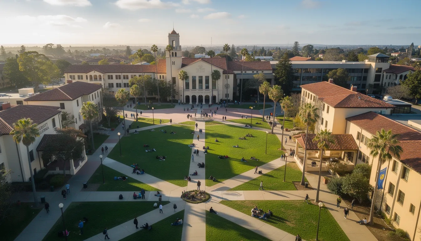 University of California campus aerial view