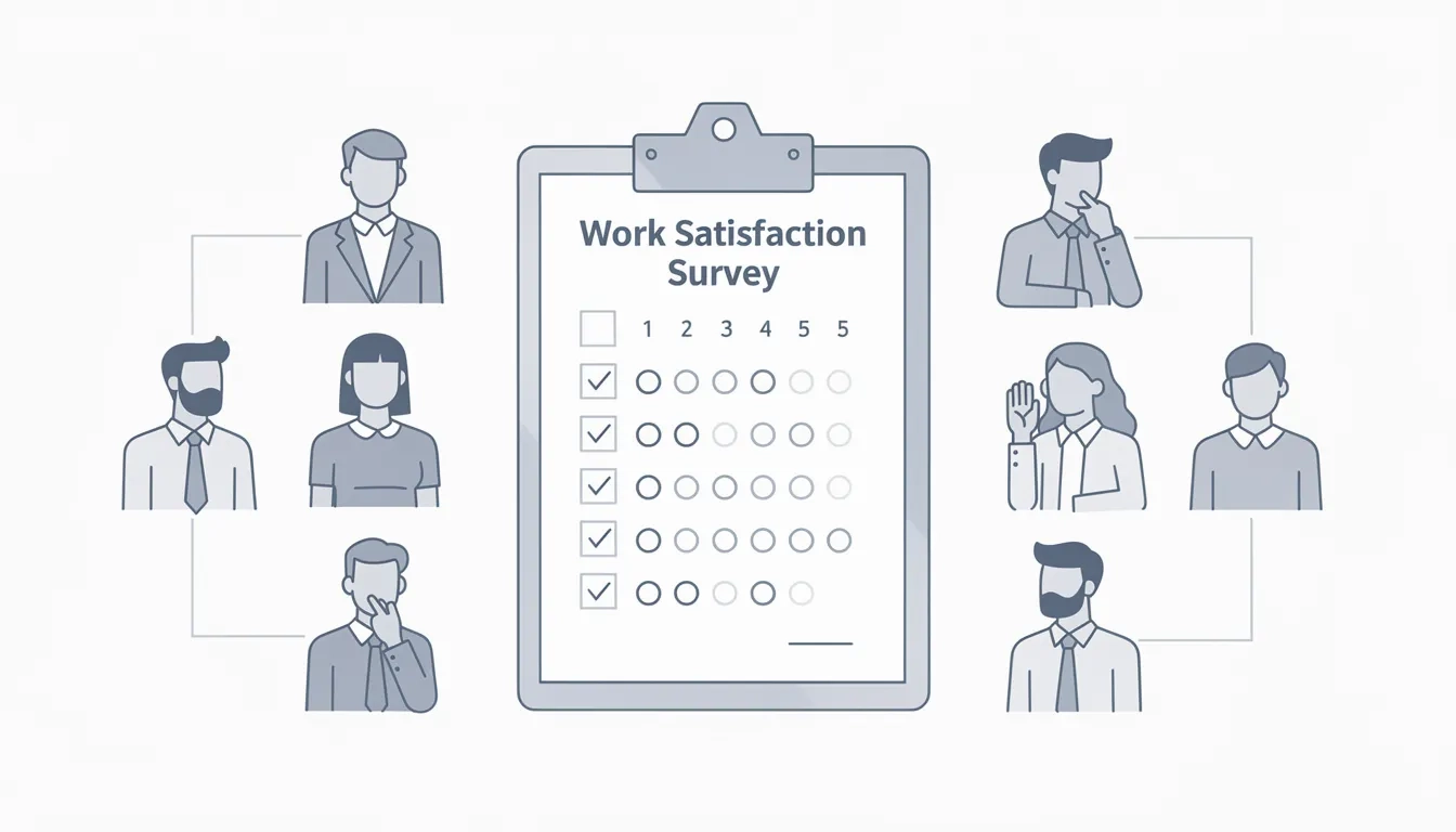 Illustration representing job satisfaction survey methodology