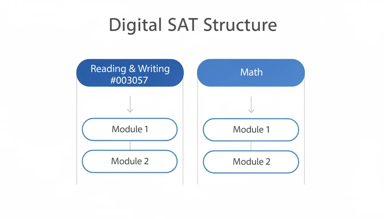 Digital SAT structure diagram showing two sections each with two adaptive modules