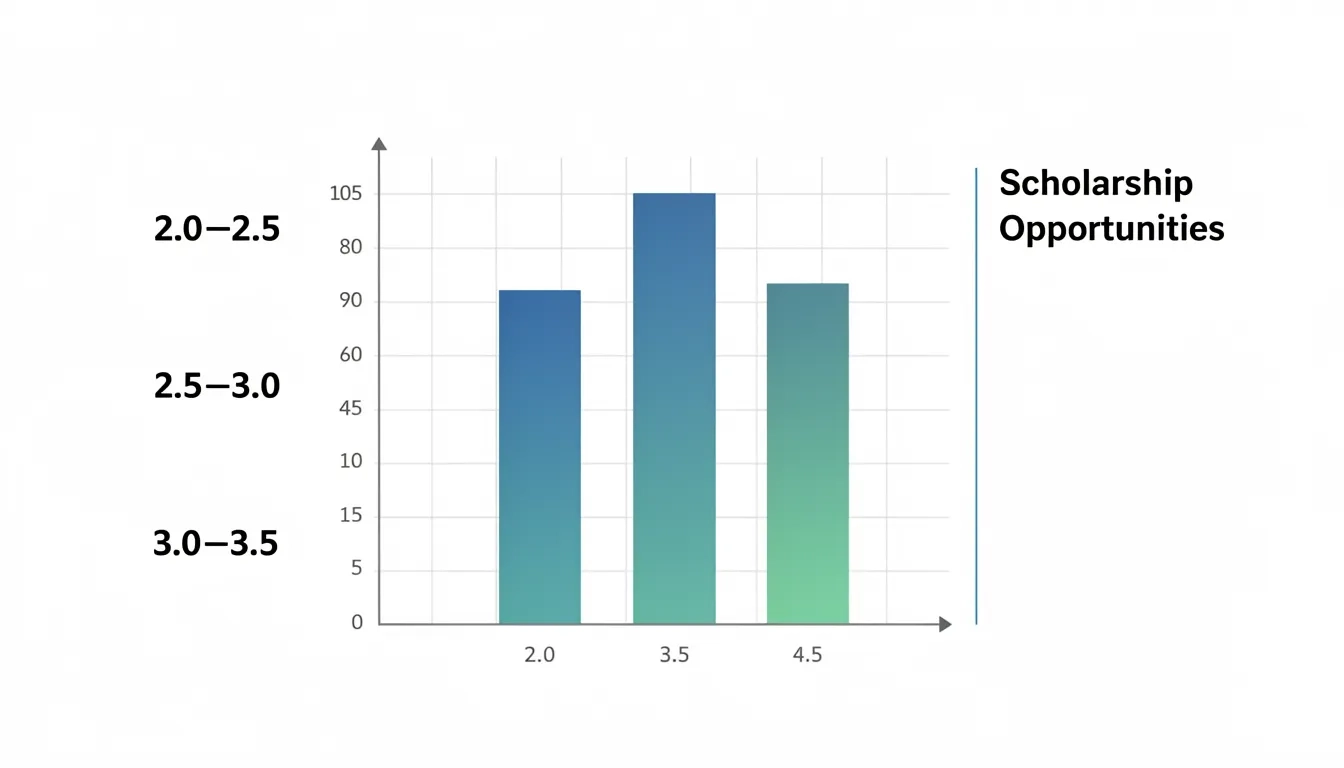 Bar chart showing scholarship opportunity volume by GPA tier