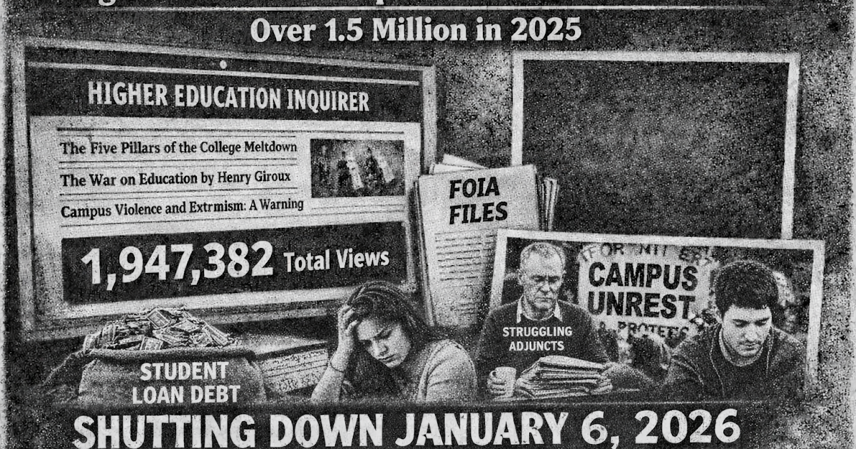 Higher Education Inquirer nears 2 million views, with more than 1.5 million in 2025