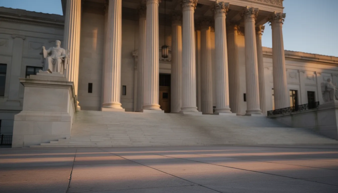 Limestone government building representing Indiana state education funding
