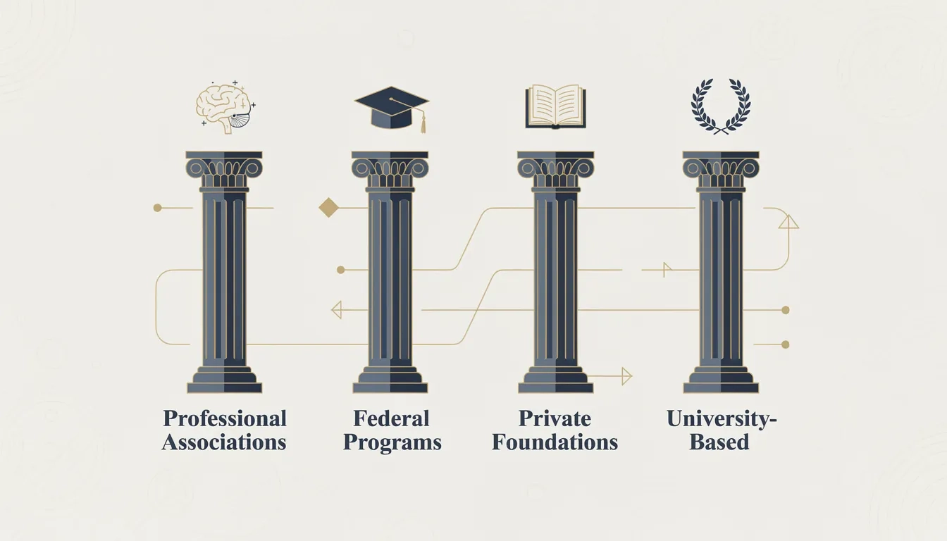 Four pillars of psychology scholarship funding sources