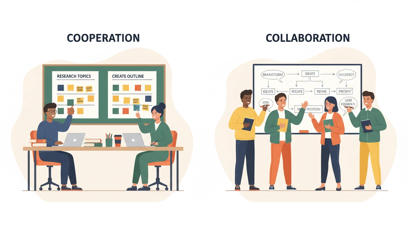 Cooperation vs. collaboration in a college group project setting