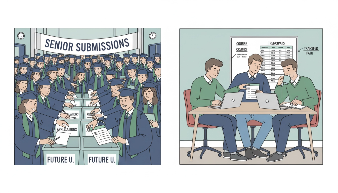 Comparison of freshman applicants and transfer students navigating different admissions paths