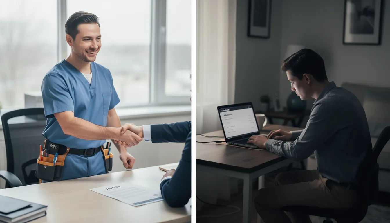 Split job market in 2026 — stable fields versus uncertain ones