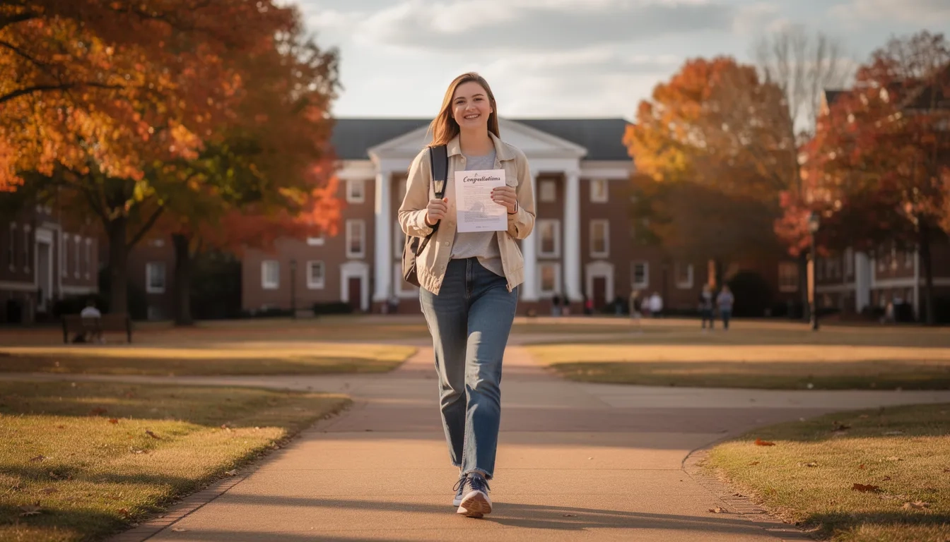 College student walking on Tennessee university campus after receiving HOPE Scholarship