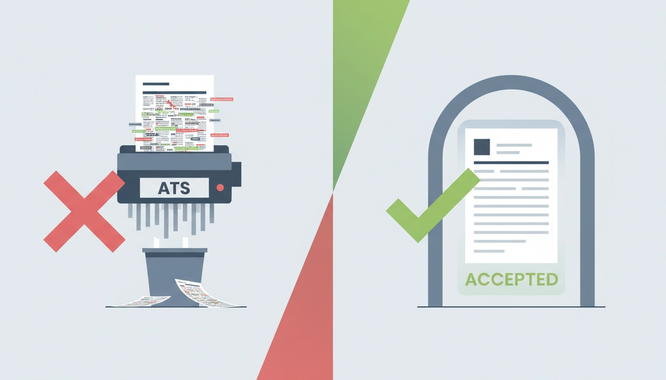 Diagram showing how resume templates affect ATS parsing