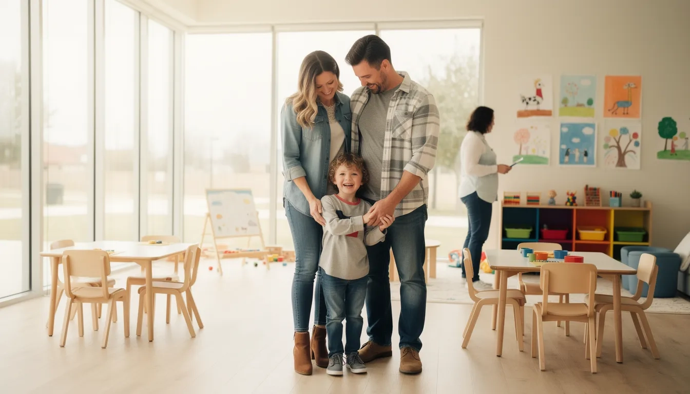 Texas family using child care assistance at a daycare center