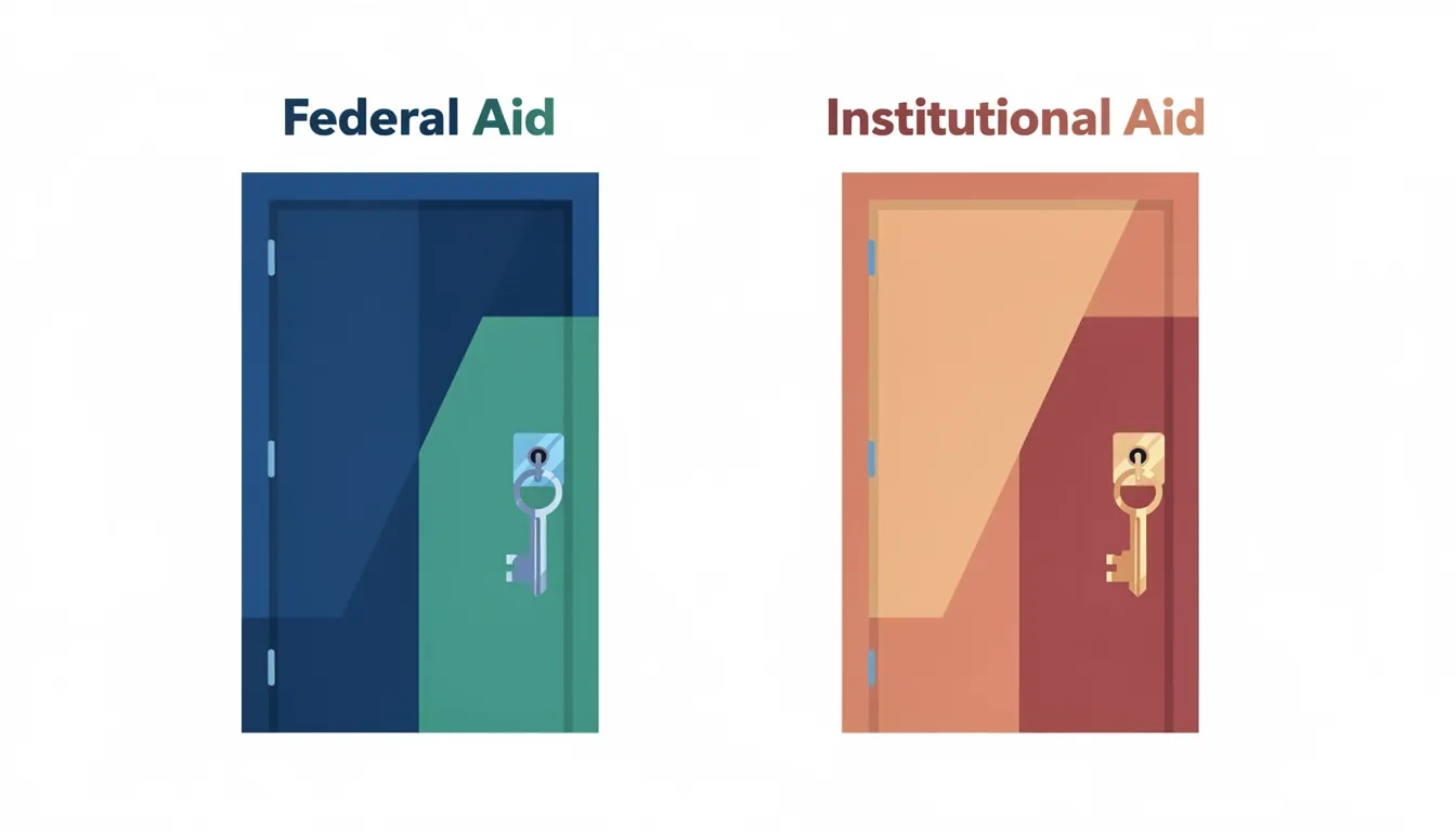 Two separate doors representing FAFSA and CSS Profile funding sources