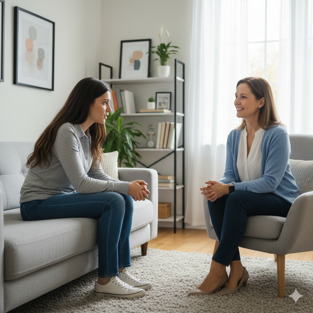 student meeting with school counselor