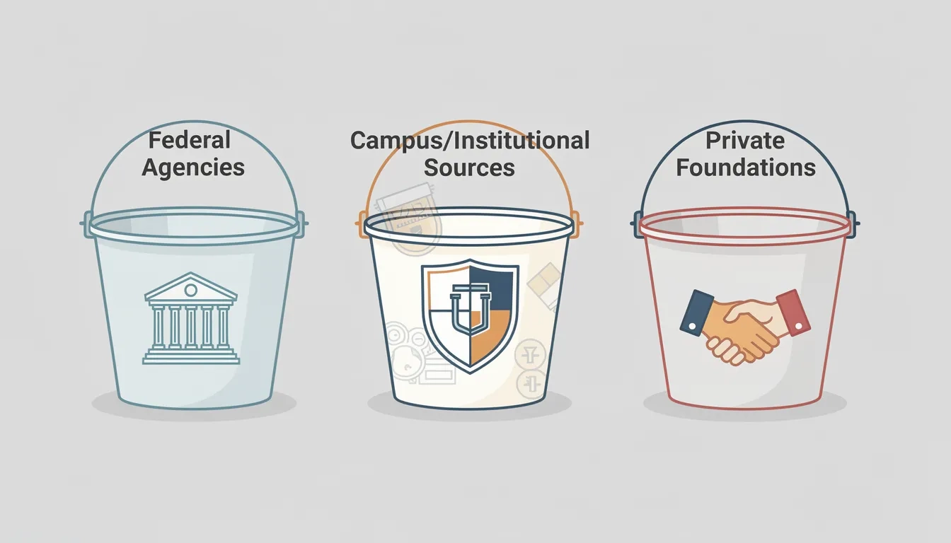 Three categories of undergraduate research funding sources
