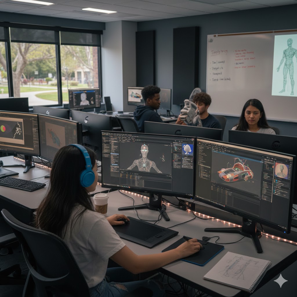 community college 3D modeling class