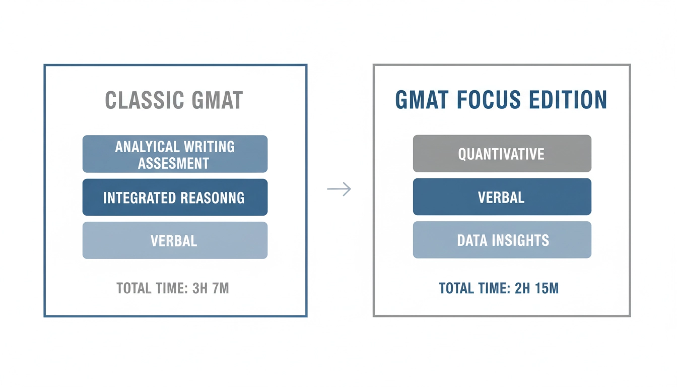 Side-by-side comparison of the classic GMAT and GMAT Focus Edition test structures
