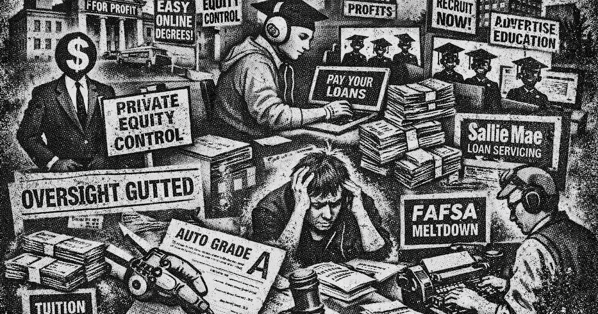 OPMs, Student Loan Servicers, Deregulation, Robocolleges, AI, and the Collapse of Accountability