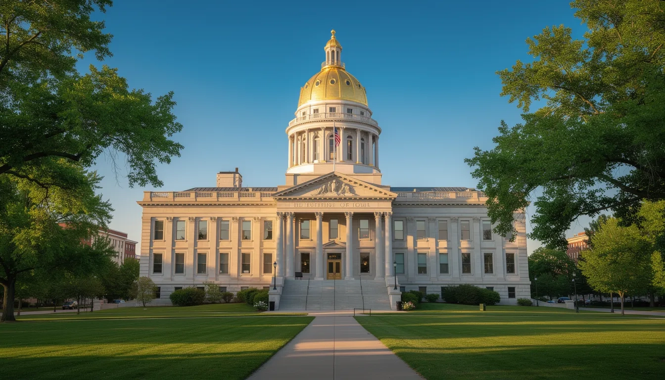 University of Iowa Old Capitol Building with gold dome