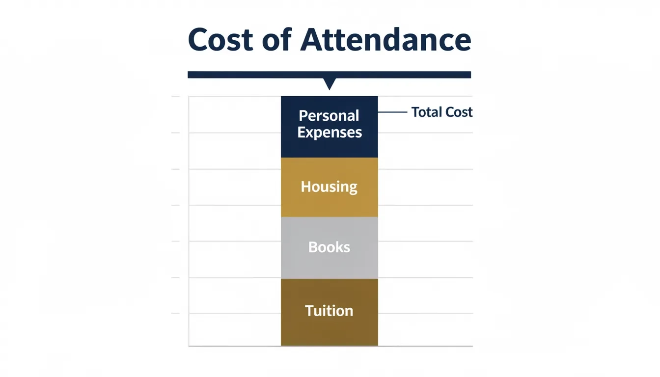 Diagram showing Cost of Attendance as the ceiling for all financial aid