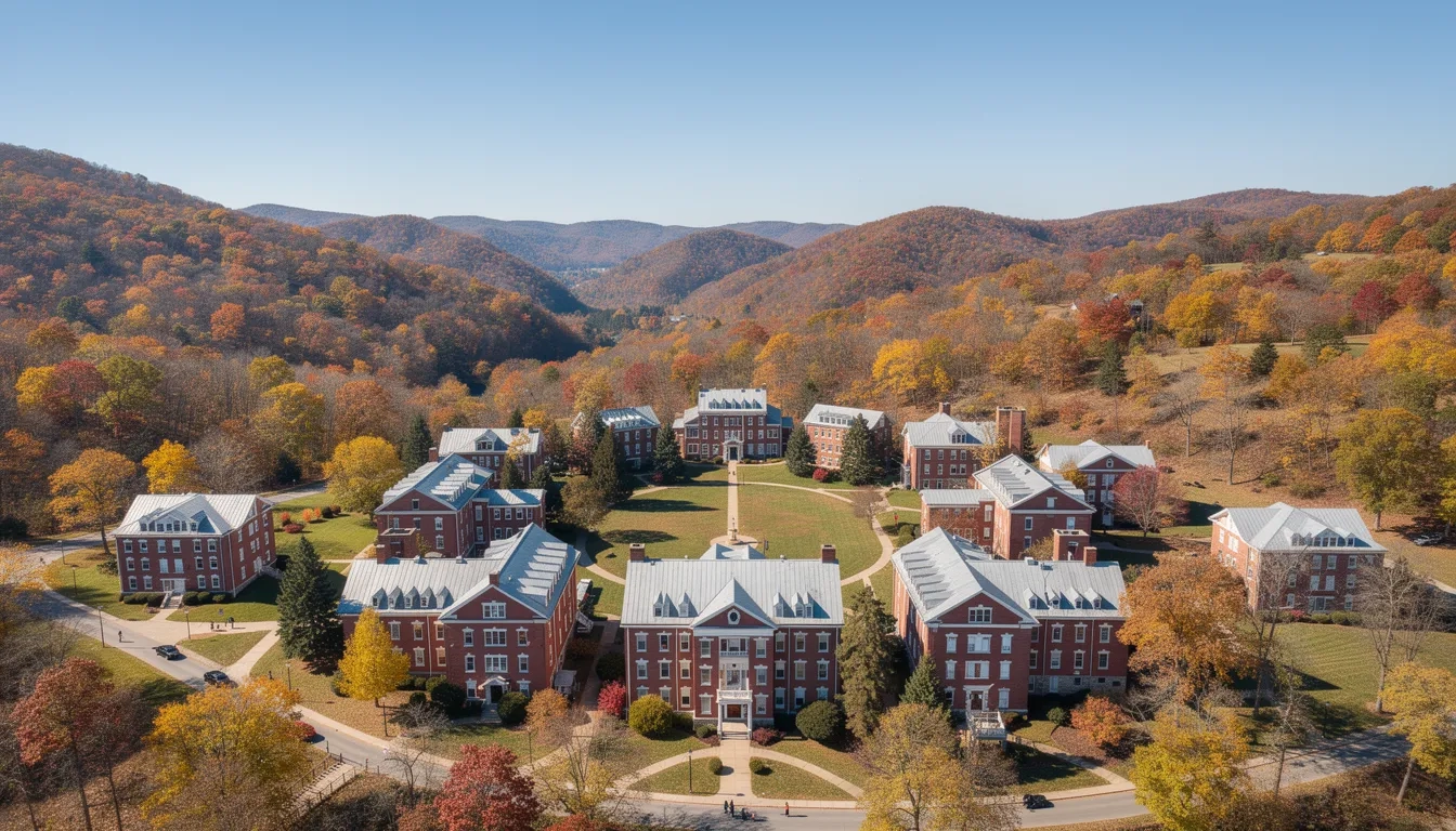 West Virginia university campus in autumn