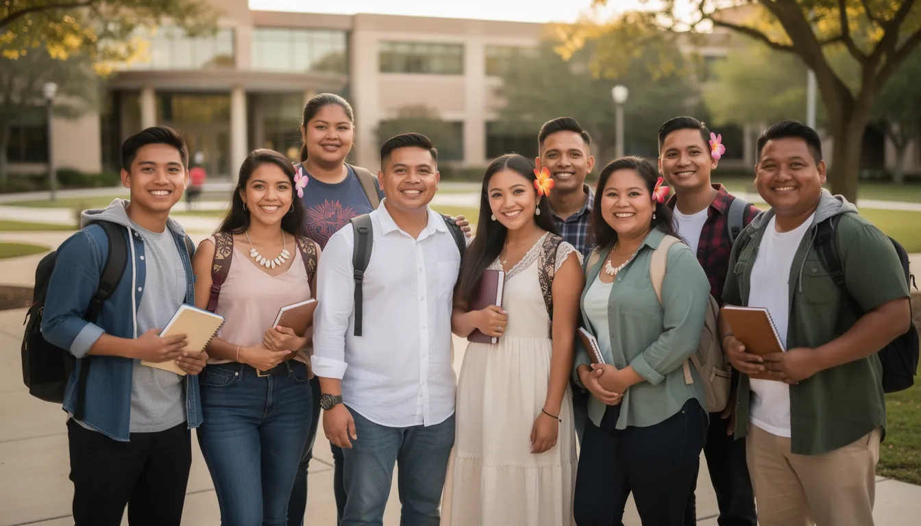Pacific Islander college students on campus