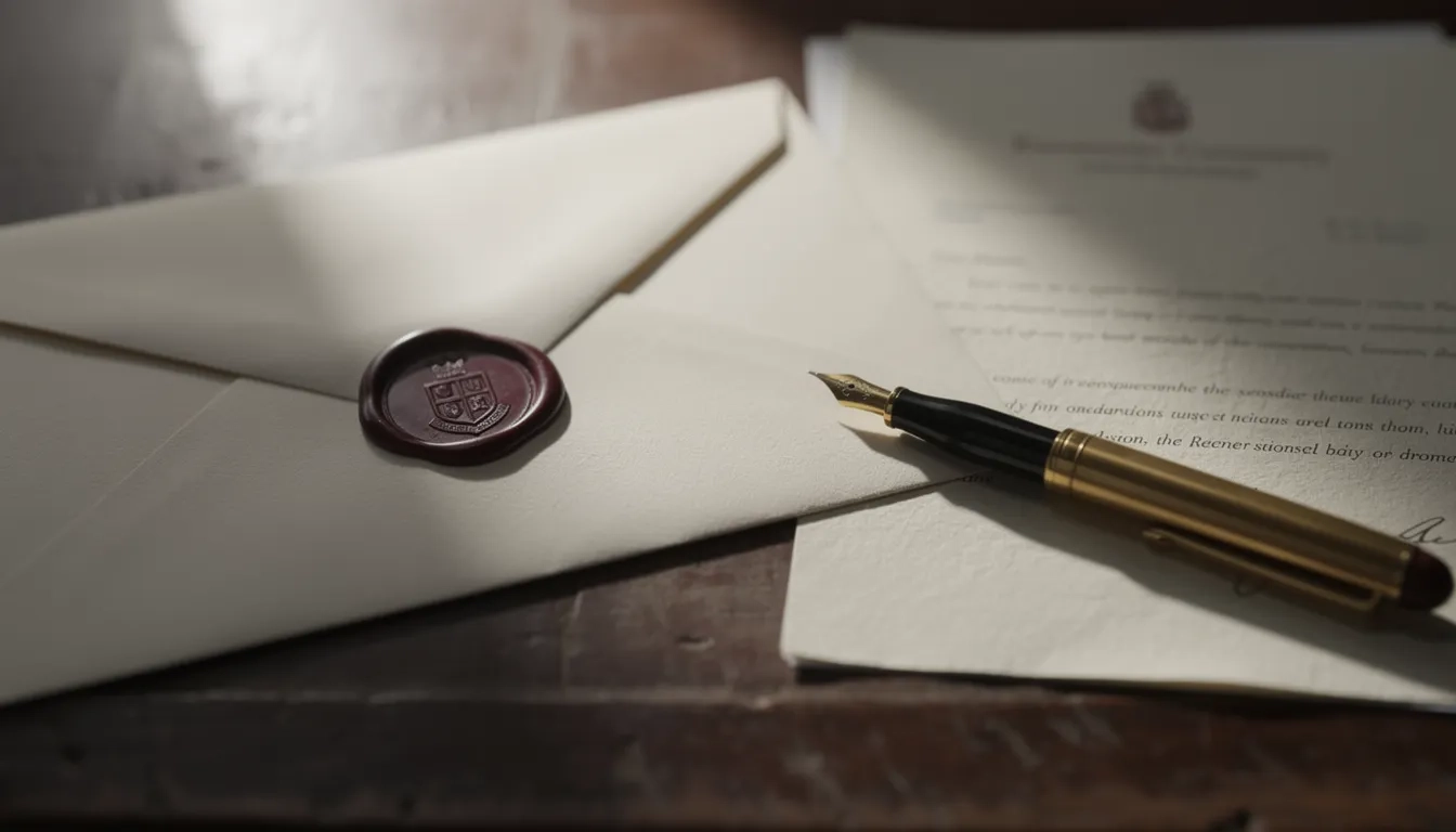 A sealed envelope and acceptance letter on a desk, symbolizing a binding early decision commitment