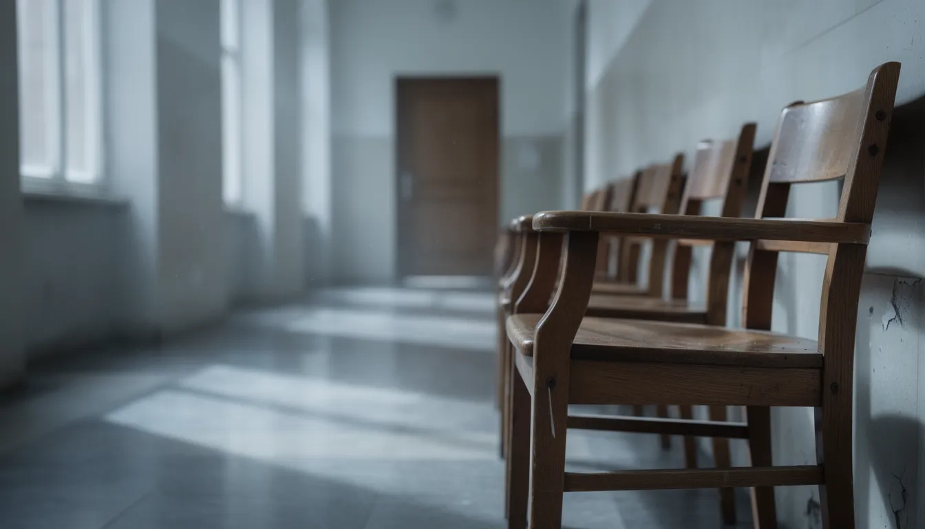 Empty hallway with chairs symbolizing the uncertainty of waiting for a decision