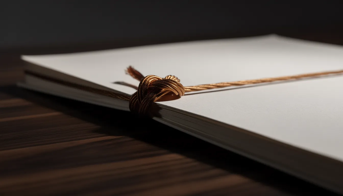 A formal document bound tightly with cord, symbolizing a binding agreement