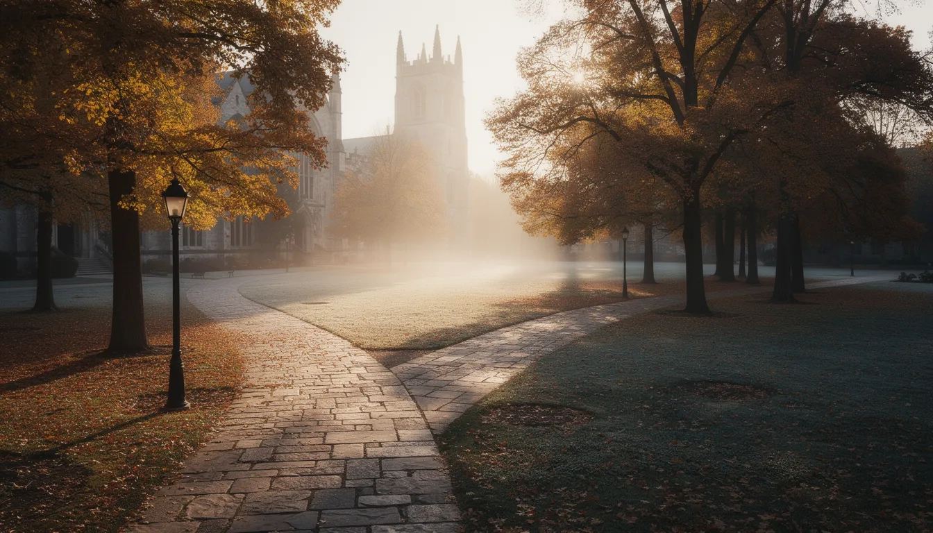 Two diverging pathways symbolizing the choice between college prestige and fit