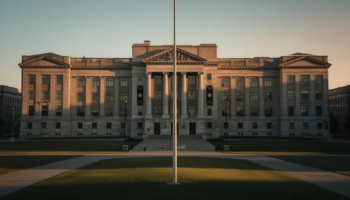 Stone military academy building at golden hour symbolizing paths to college through military service