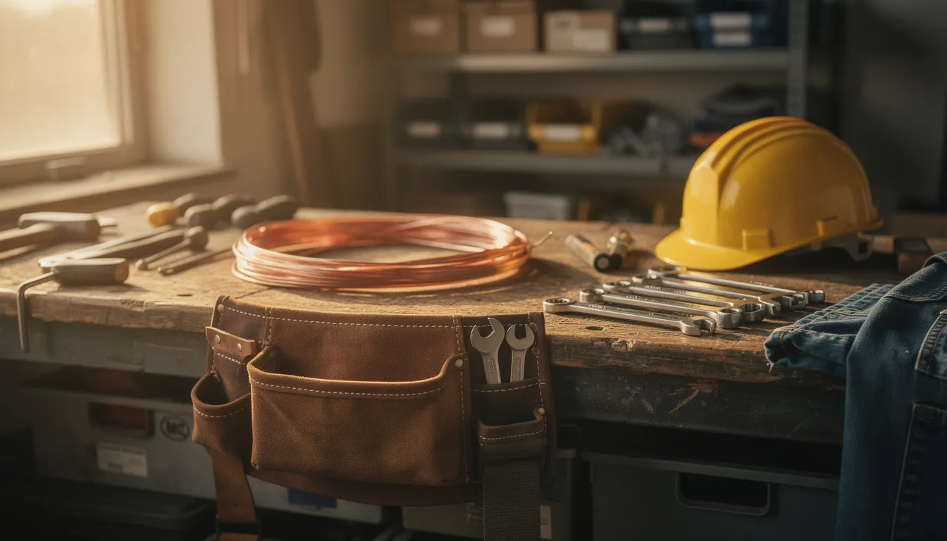 Organized workbench with tools representing skilled trade careers