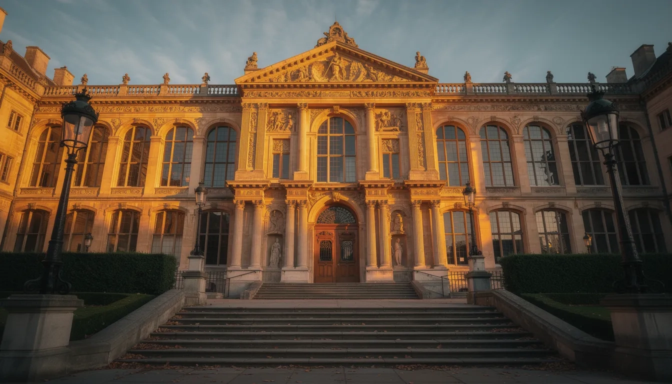 Historic European university building at golden hour, symbolizing affordable study abroad opportunities