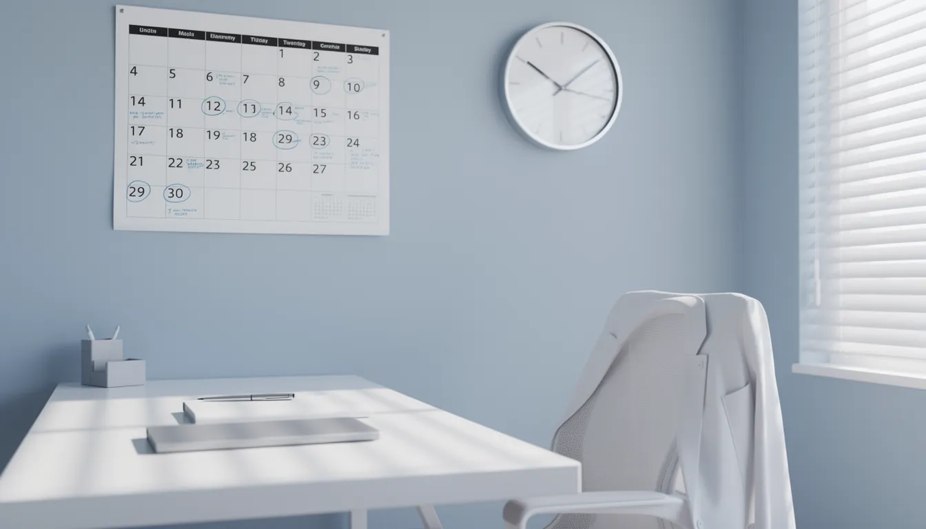 Calendar and clock symbolizing healthcare administration degree program timelines