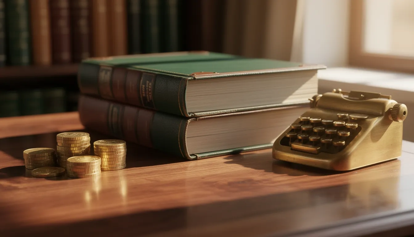 Accounting ledgers and calculator on a wooden desk, symbolizing accredited accounting education