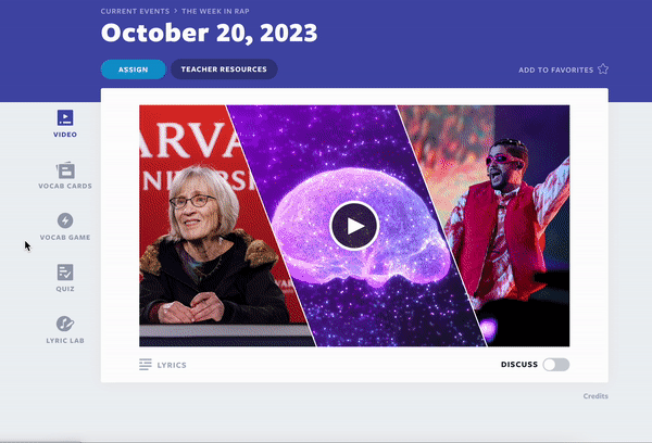 Week in Rap lesson sequence