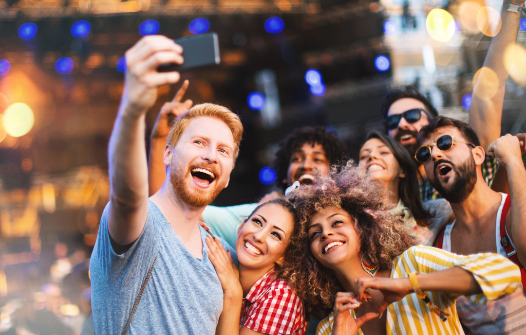 college students at campus event