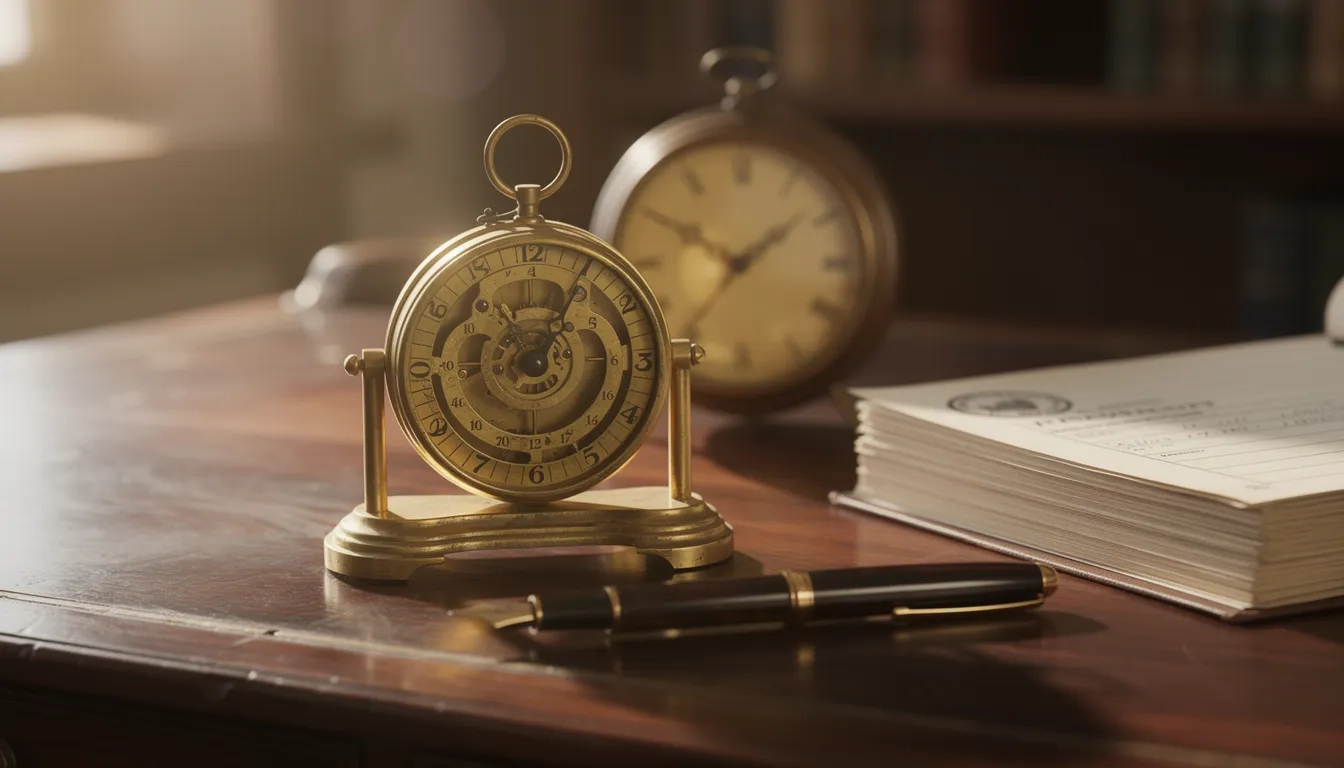 Antique desk calendar and clock symbolizing college transfer application deadlines