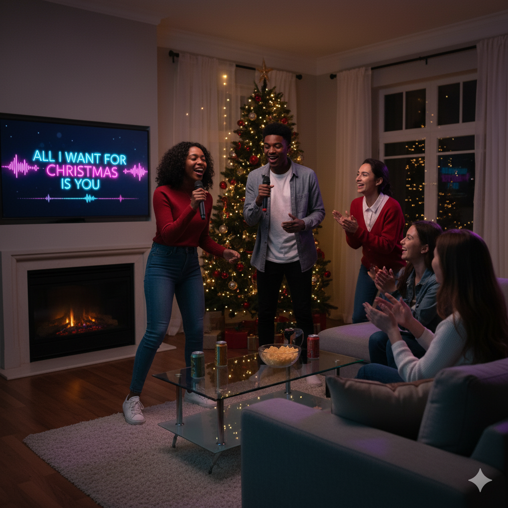 teen karaoke party during winter break