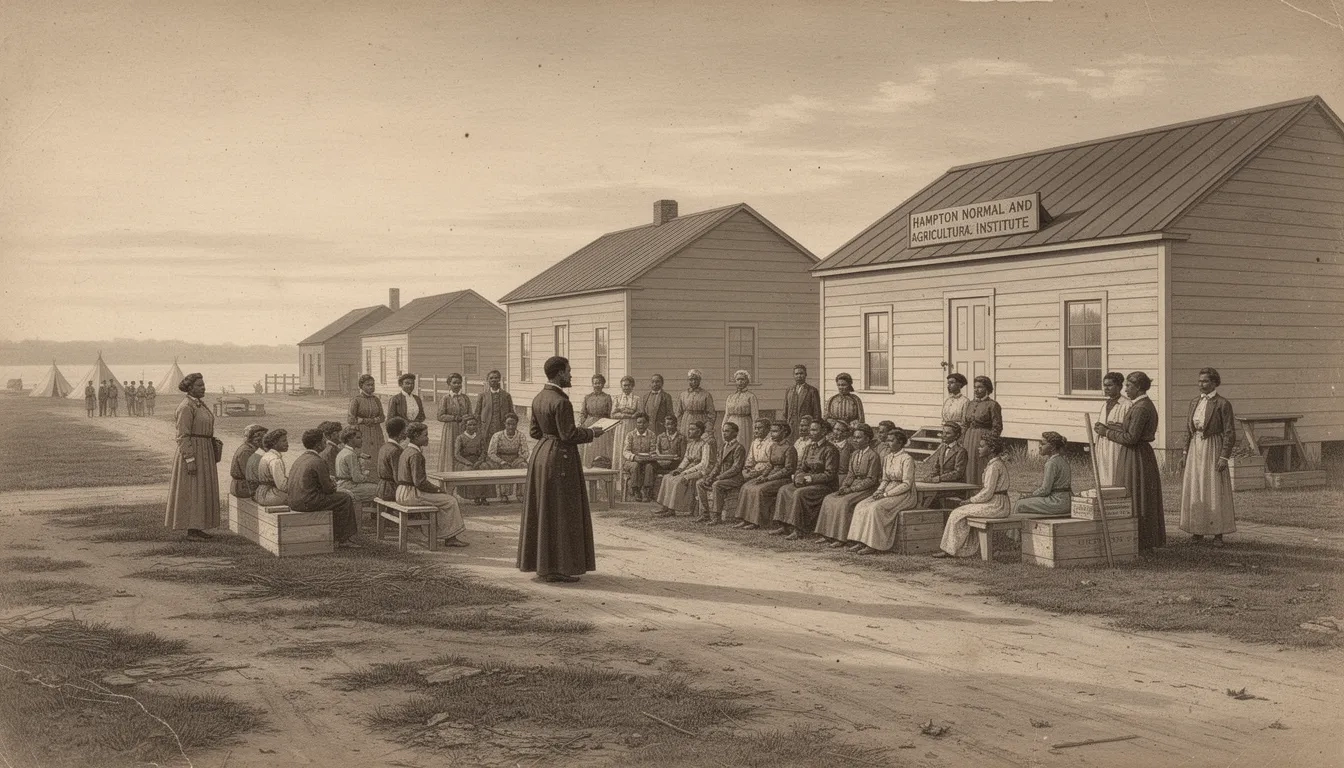 Hampton University historic campus circa 1861, original buildings during founding era