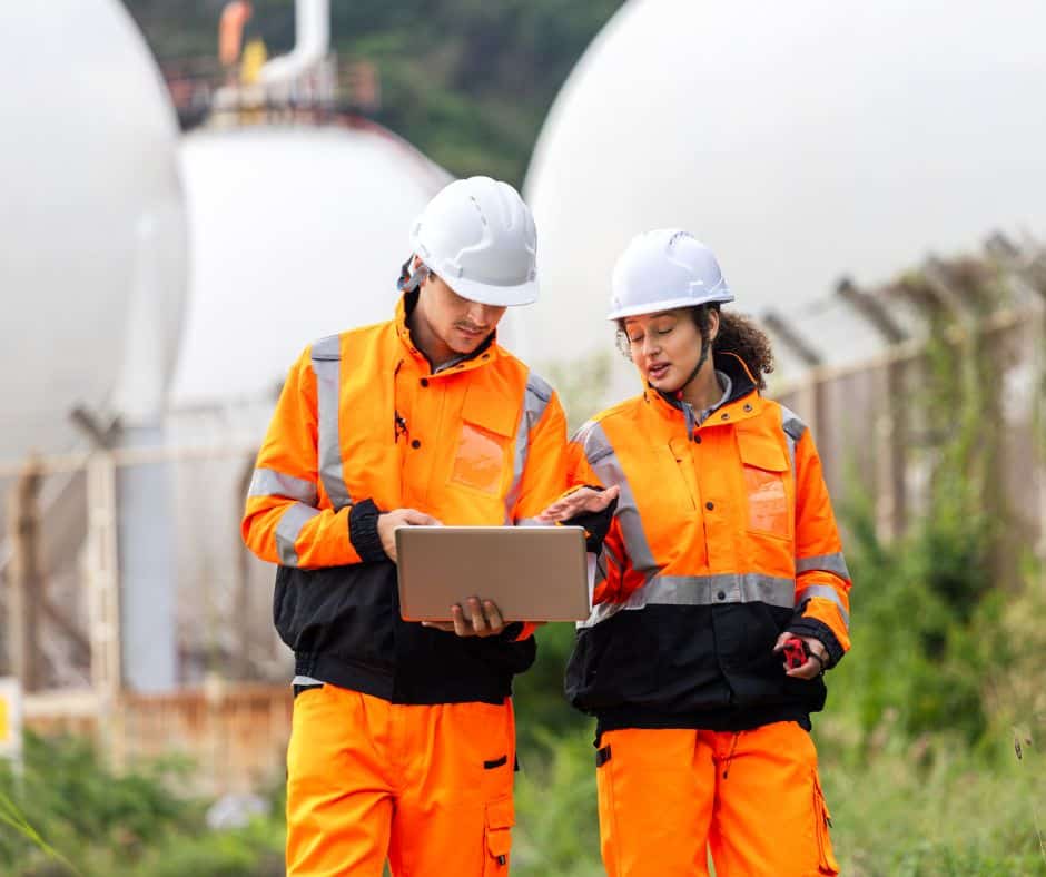 chemical engineers at a plant