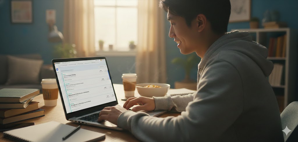 Student applying for scholarships with ScholarshipOwl 