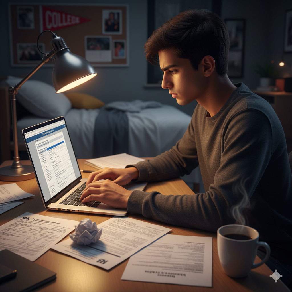 student completing the CSS Profile